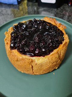 A picture of Blueberry cheesecake.