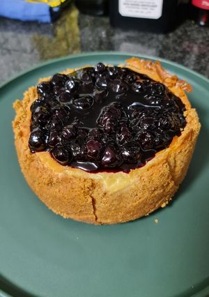A picture of Blueberry cheesecake.