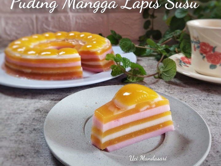 Cara Bikin Puding Mangga Lapis Susu Simpel