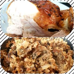 A picture of My Chicken And Tasty Stuffing. 😁.