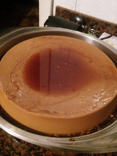 Una foto de Flan casero de café
