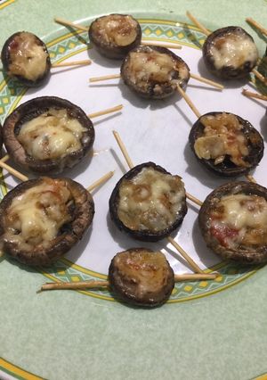 Una foto de Hongos rellenos a mi manera