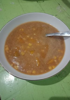 Foto resep Bubur jagung manis labu kuning