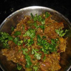 A picture of Baingan ka bharta.