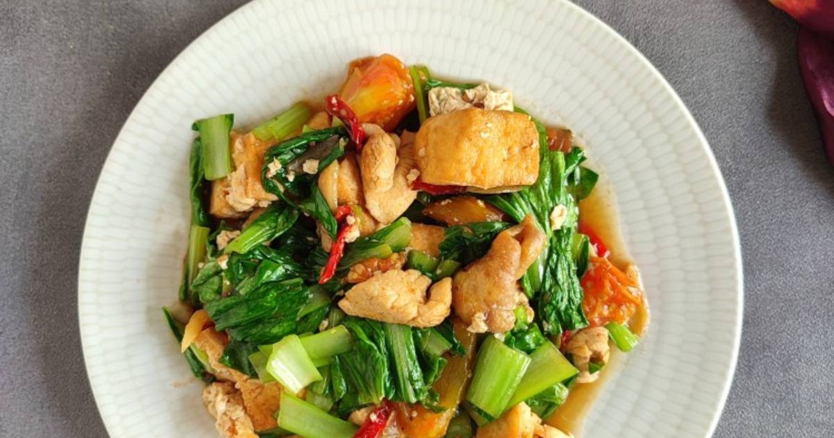 Resep Tumis Tahu Pokcoy Saus Tiram Oleh Azizahprantoro Cookpad