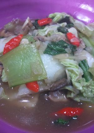 Foto resep Tumis Simple (pokcoy, sawi & jamur kuping)