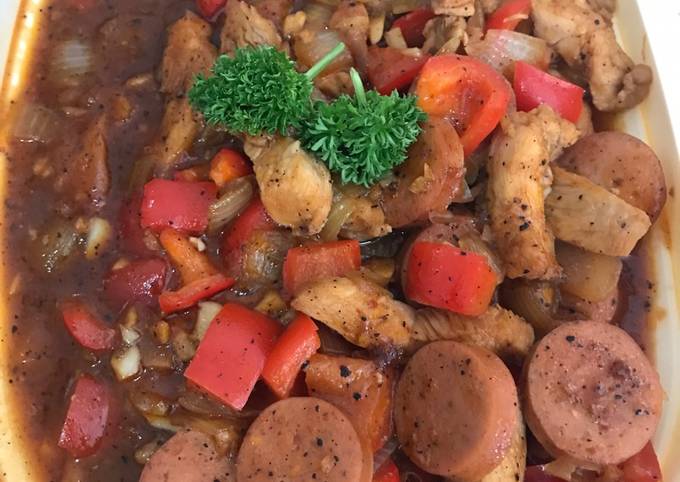 Anti Ribet, Memasak Ayam &amp; sosis black pepper Irit Untuk Jualan