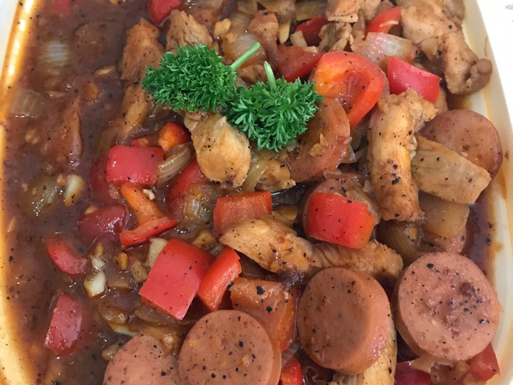 Anti Ribet, Memasak Ayam &amp;amp; sosis black pepper Irit Untuk Jualan