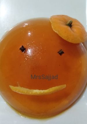 A picture of Orange China Grass Jelly.