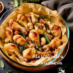 A picture of Chicken Legs with Garlic and Herbs.
