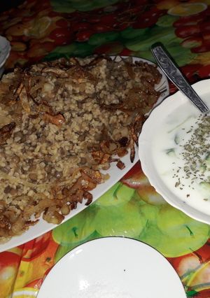 صورة لوصفة المجدرة اكلي مقدرا 😋 وسلطة خيار بلبن