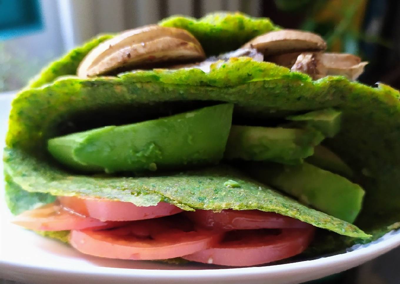 Crepes de espinacas con relleno vegie