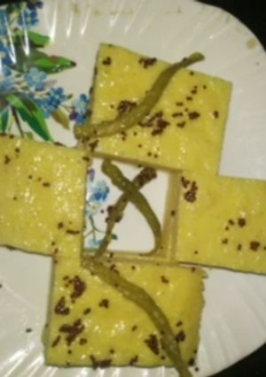 A picture of Besan dhokla.