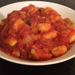 A picture of Smoked pancetta and courgette gnocchi.