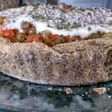 Tarta de verduras hecha con harina de lentejas