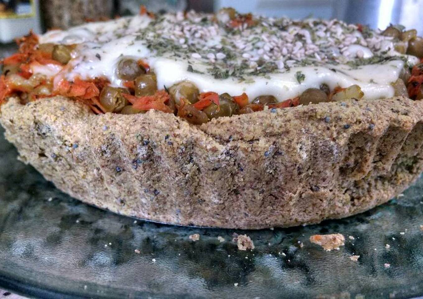 Tarta de verduras hecha con harina de lentejas