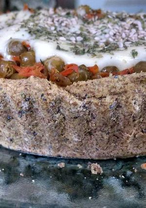 Una foto de Tarta de verduras hecha con harina de lentejas
