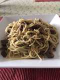 Fideos con lomito al jengibre. Estilo asiático