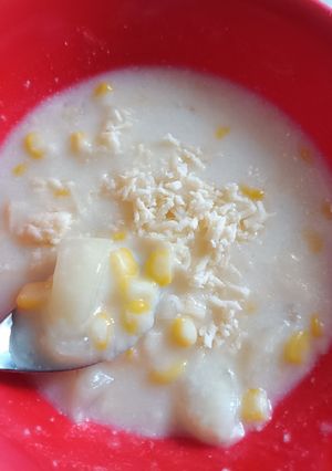 Foto resep Bubur Jagung Singkong Manis Gurih