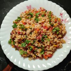 A picture of POMEGRANATE FRIED RICE (with brown rice).