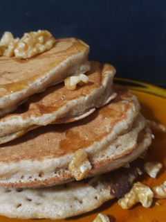Una foto de Pancakes veganos