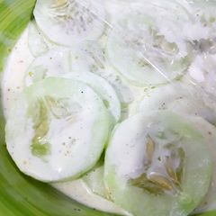 A picture of Cucumber Salad with Mayonaise.