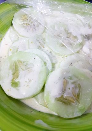 A picture of Cucumber Salad with Mayonaise.