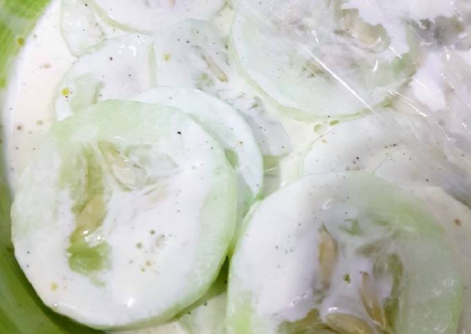 Recipe of Super Quick Homemade Cucumber Salad with Mayonaise