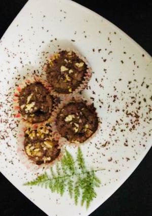 A picture of Chocolate walnut eggless muffins.
