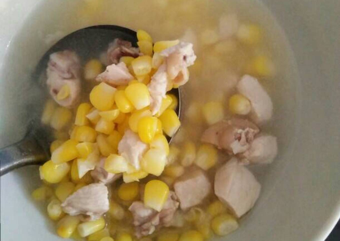 Sup jagung ayam ala rumahan sederhana