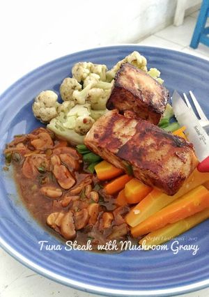 Foto resep Tuna steak with mushroom gravy
