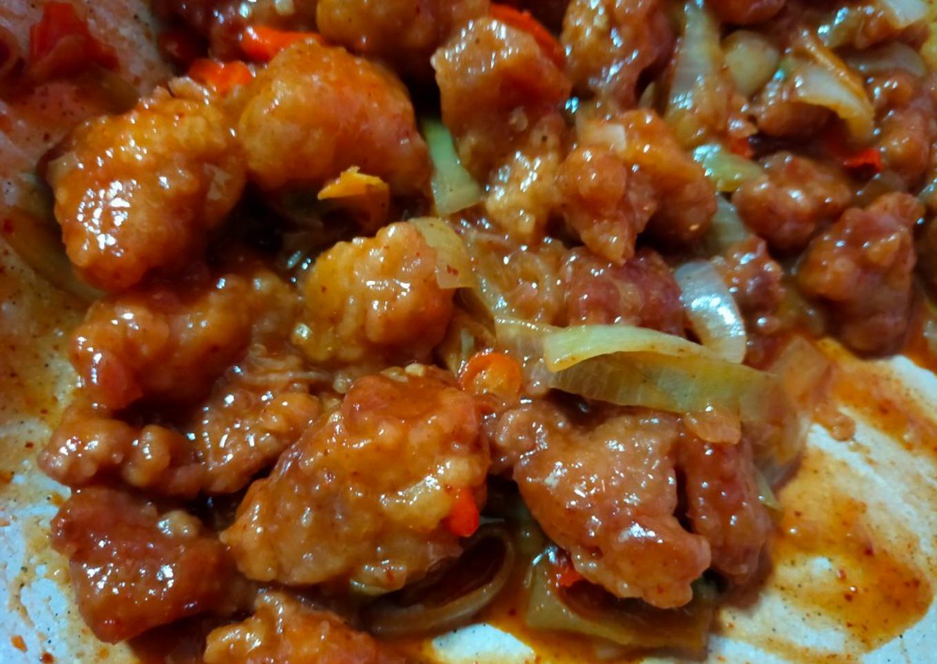 Ayam goreng tepung saos padang