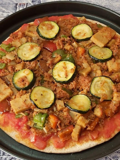 Una foto de Pizza vegana casera
