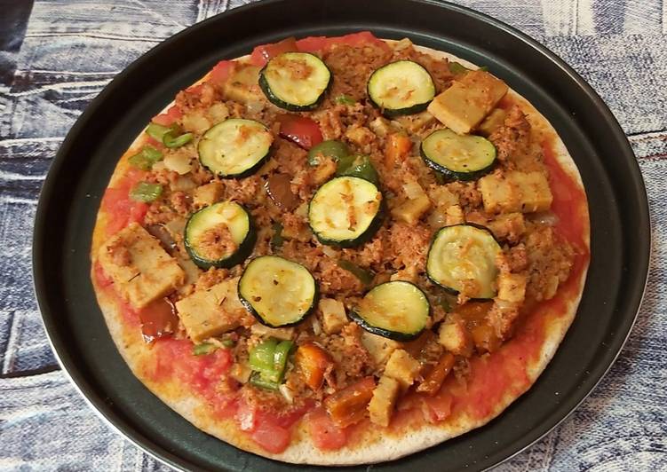 Pizza vegana casera