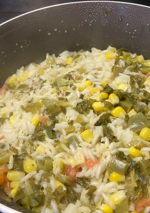 Una foto de Arroz con Leche de Coco y Vegetales