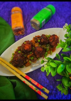 A picture of Cabbage Manchurian.