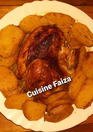 صورة لوصفة دجاج وبطاطا في الفرن