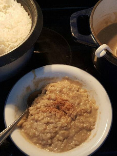 A picture of Eggnog rice pudding.
