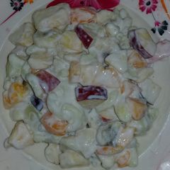 A picture of Pasta cream chaat.