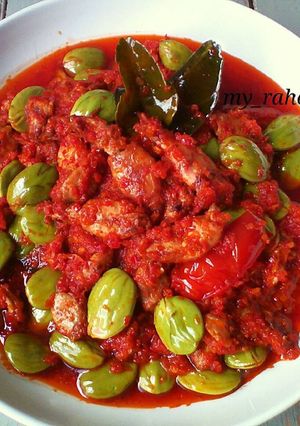 Foto resep Cumi asin balado pete