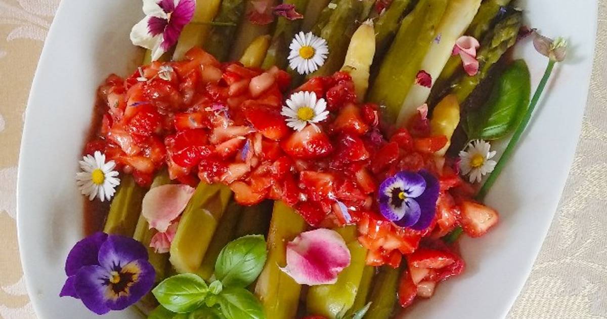 Erdbeer Vinaigrette zu grünen Spargel Rezept von Leonella Cookpad