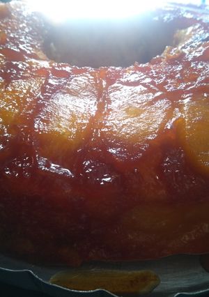 Una foto de Invertida de manzana y coco!