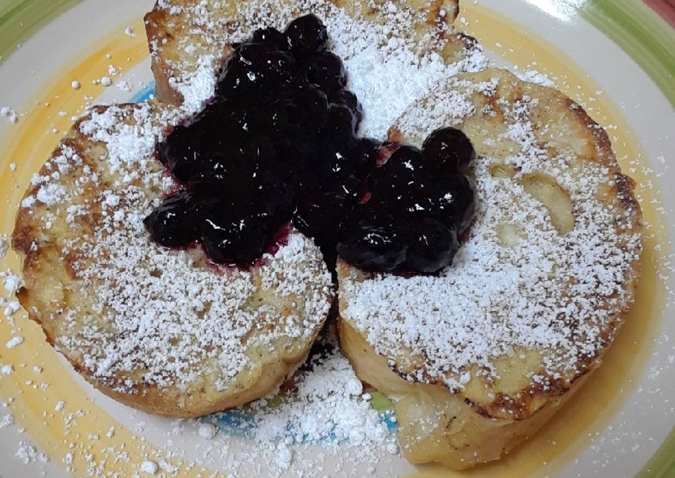 French toast with blueberry compote