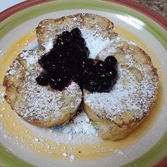 A picture of French Toast with Easy Blueberry Compote.