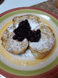 A picture of French Toast with Easy Blueberry Compote.