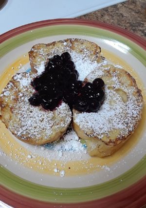 A picture of French Toast with Easy Blueberry Compote.