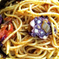 Purple Cabbage Stirfried Pasta A picture of Purple Cabbage Stirfried Pasta.