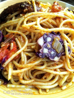 A picture of Purple Cabbage Stirfried Pasta.