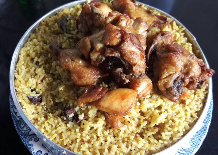 Resep Nasi biryani ayam dengan beras pulen biasa dan acar cabe Mudah