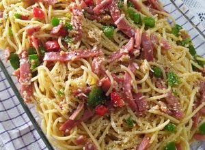 Foto resep Spaghetti Aglio e Olio Smoked Beef